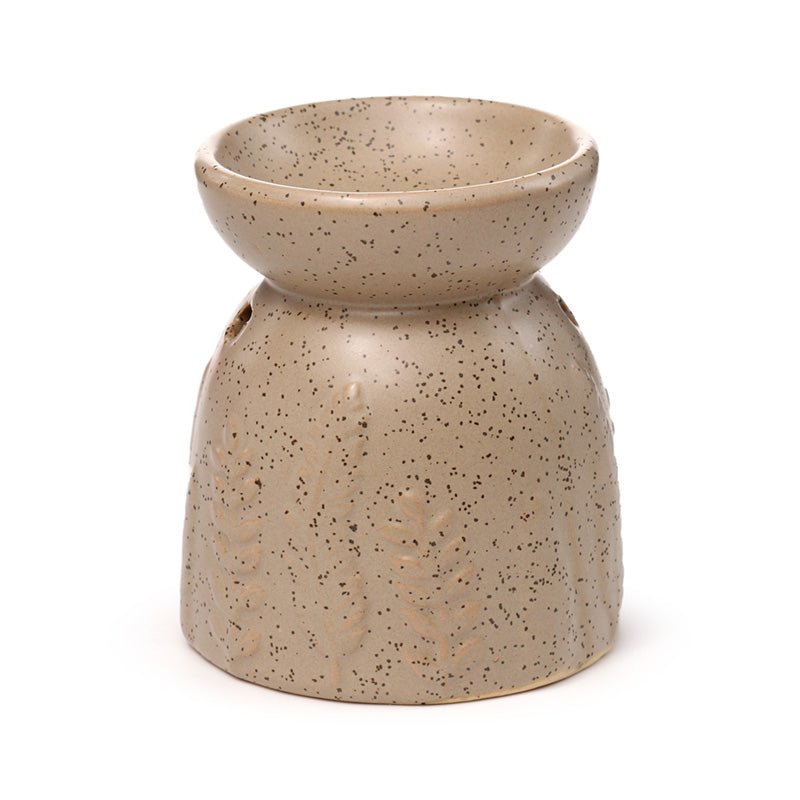 Eden Stone Effect Embossed Fern Ceramic Oil & Wax Melt Burner - Gift Arch