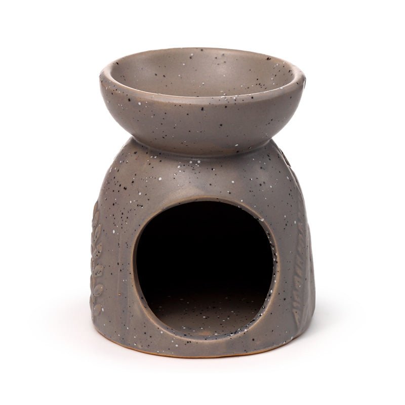 Eden Stone Effect Embossed Fern Ceramic Oil & Wax Melt Burner - Gift Arch
