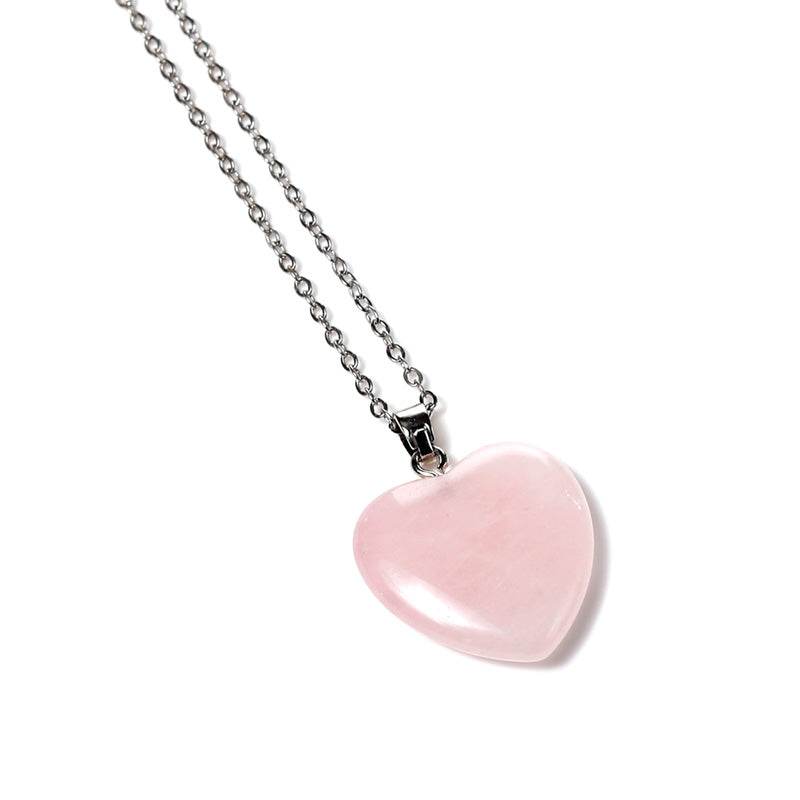 Gemstone Heart Shaped Pendant with 6 Interchangeable Stones - Gift Arch