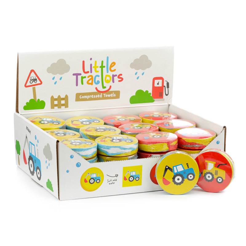 Little Tractors Compressed Travel Towel - Gift Arch