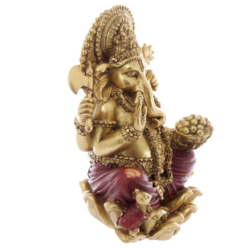 Gold & Red Ganesh Statue 16cm - Gift Arch