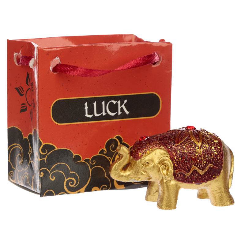 Metallic Glitter Lucky Elephant in a Mini Gift Bag - Gift Arch