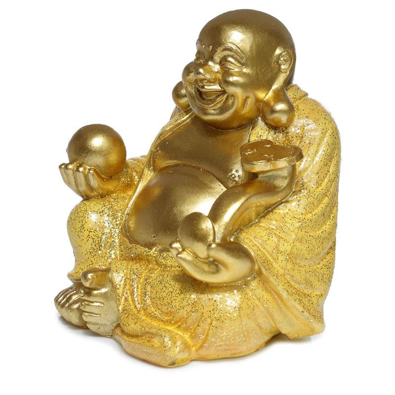 Mini Lucky Glitter Chinese Laughing Buddha 8cm - Gift Arch