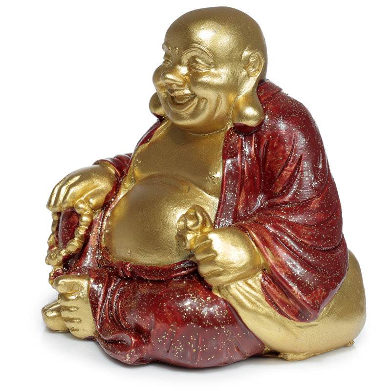 Mini Lucky Glitter Chinese Laughing Buddha 8cm - Gift Arch