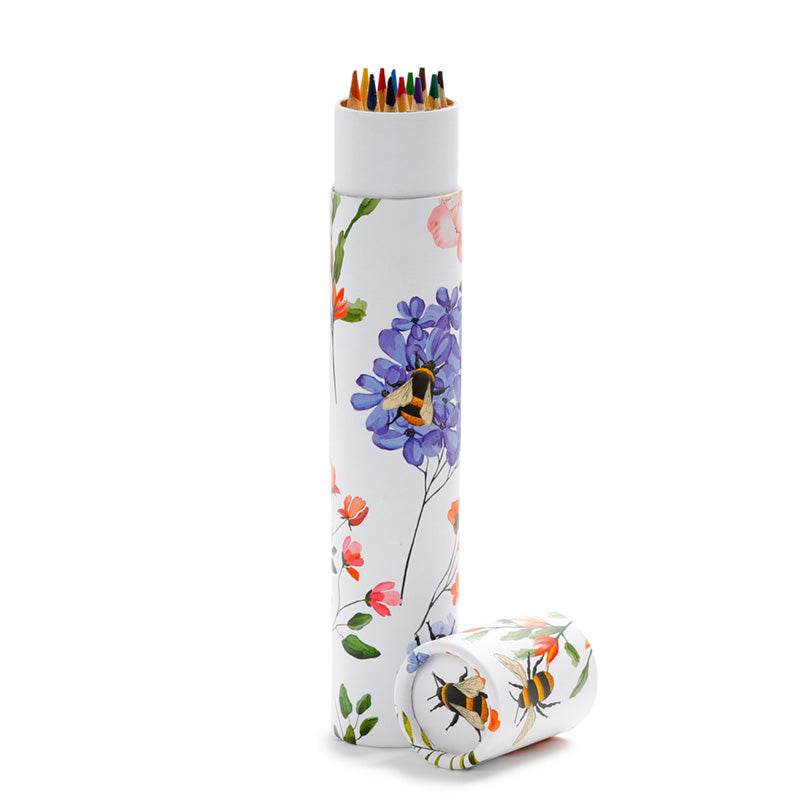 Nectar Meadows Large Pencil Pot with 12 Colouring Pencils - Gift Arch