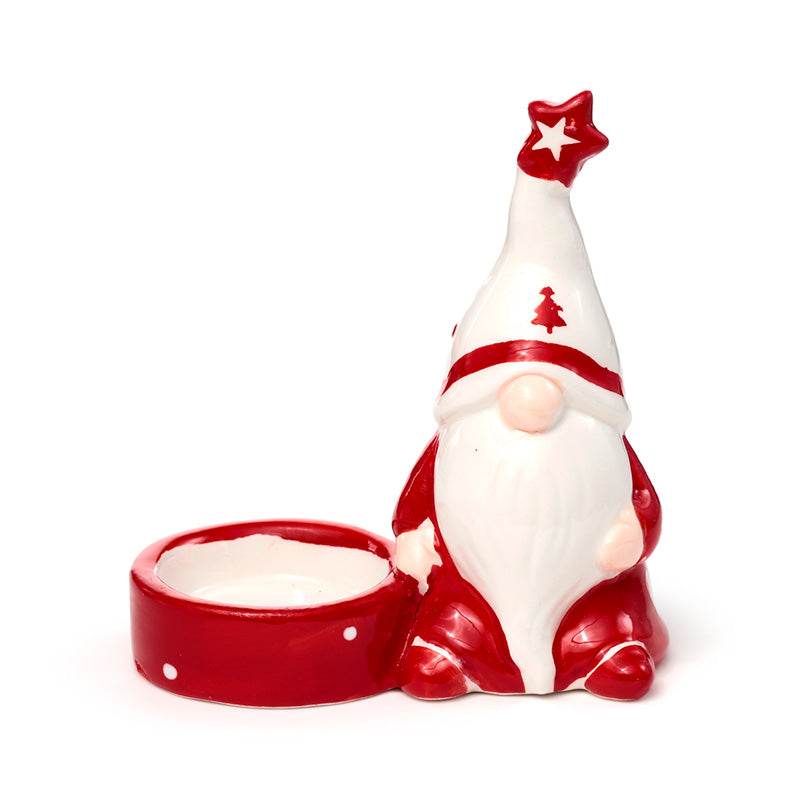 Ceramic Christmas Gonk Tea Light Candle Holder - Gift Arch