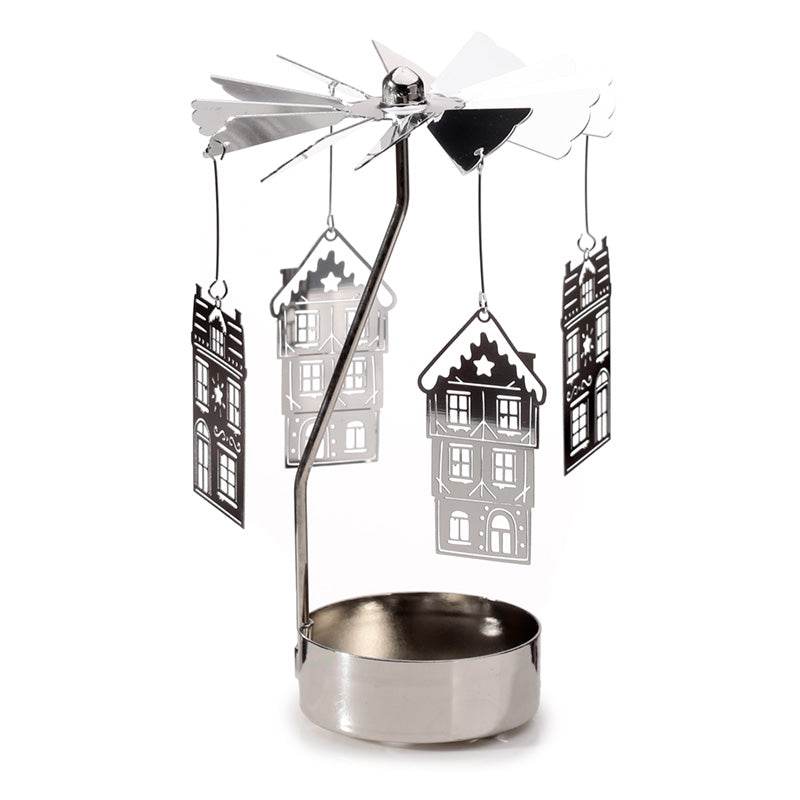 Christmas Baker Street Rotating Carousel Spinning Tea Light Candle Holder - Gift Arch