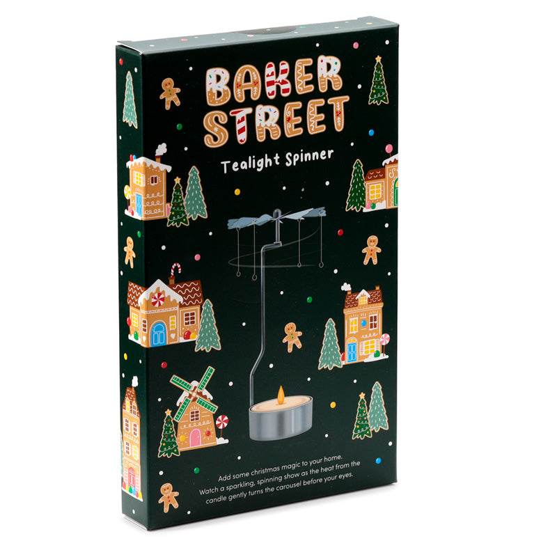 Christmas Baker Street Rotating Carousel Spinning Tea Light Candle Holder - Gift Arch