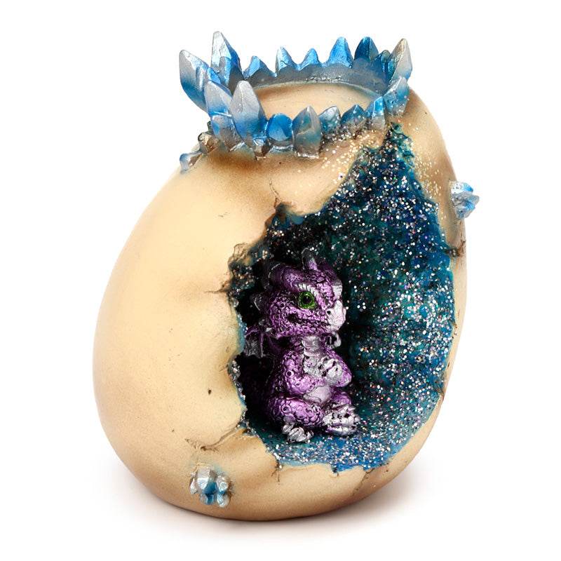 Elements Baby Dragon Crystal Egg Cave Tea Light Holder - Gift Arch
