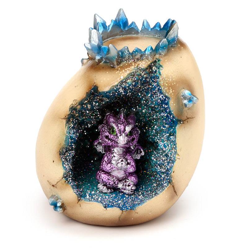 Elements Baby Dragon Crystal Egg Cave Tea Light Holder - Gift Arch