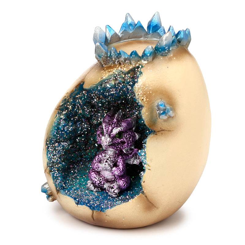 Elements Baby Dragon Crystal Egg Cave Tea Light Holder - Gift Arch