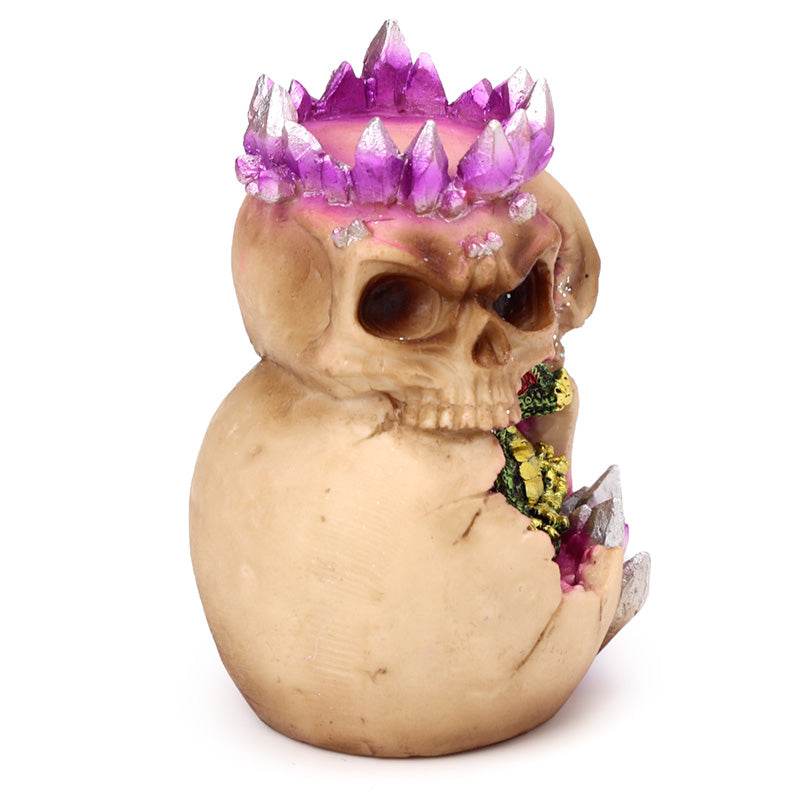 Elements Baby Dragon Crystal Skull Cave Tea Light Holder - Gift Arch