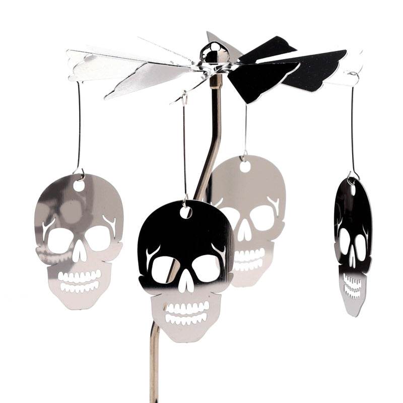 Skull Rotating Carousel Spinning Tea Light Candle Holder - Gift Arch