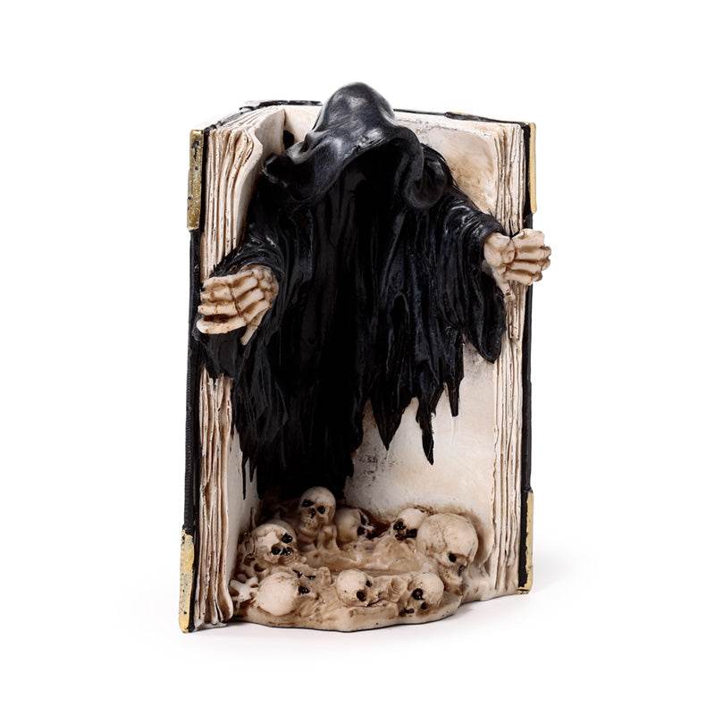 The Reaper of Death Book of Skulls Tea Light Candle Holder - Gift Arch