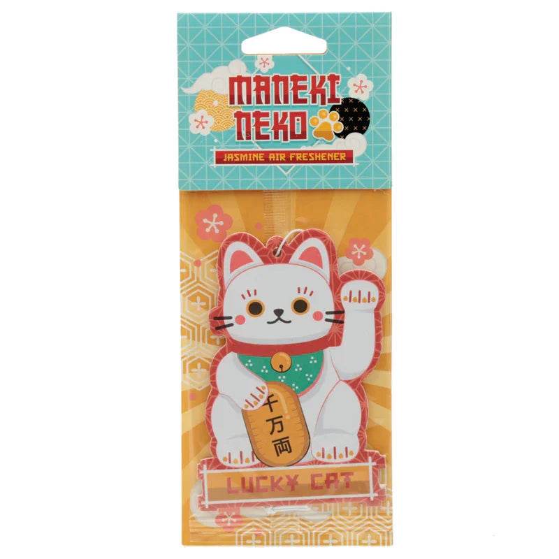 Jasmine White Maneki Neko Lucky Cat Air Freshener - Gift Arch