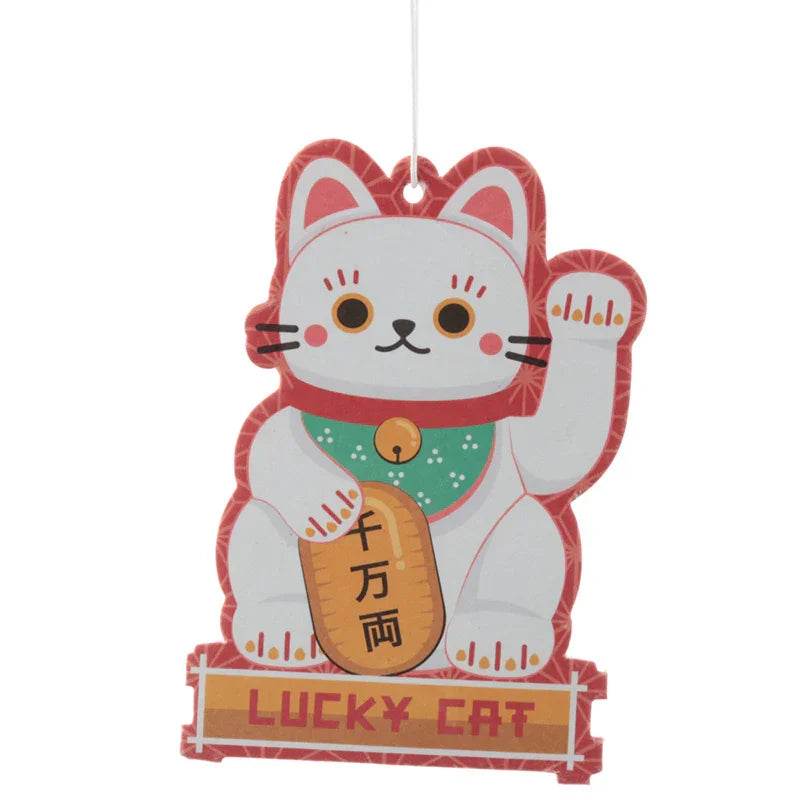 Jasmine White Maneki Neko Lucky Cat Air Freshener - Gift Arch