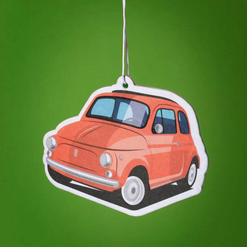 Orange Retro Red Fiat 500 Air Freshener - Gift Arch