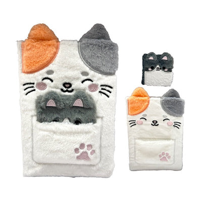 Adoramals Lola the Cat Plush Notebook with Pouch & Mini Notebook - Gift Arch