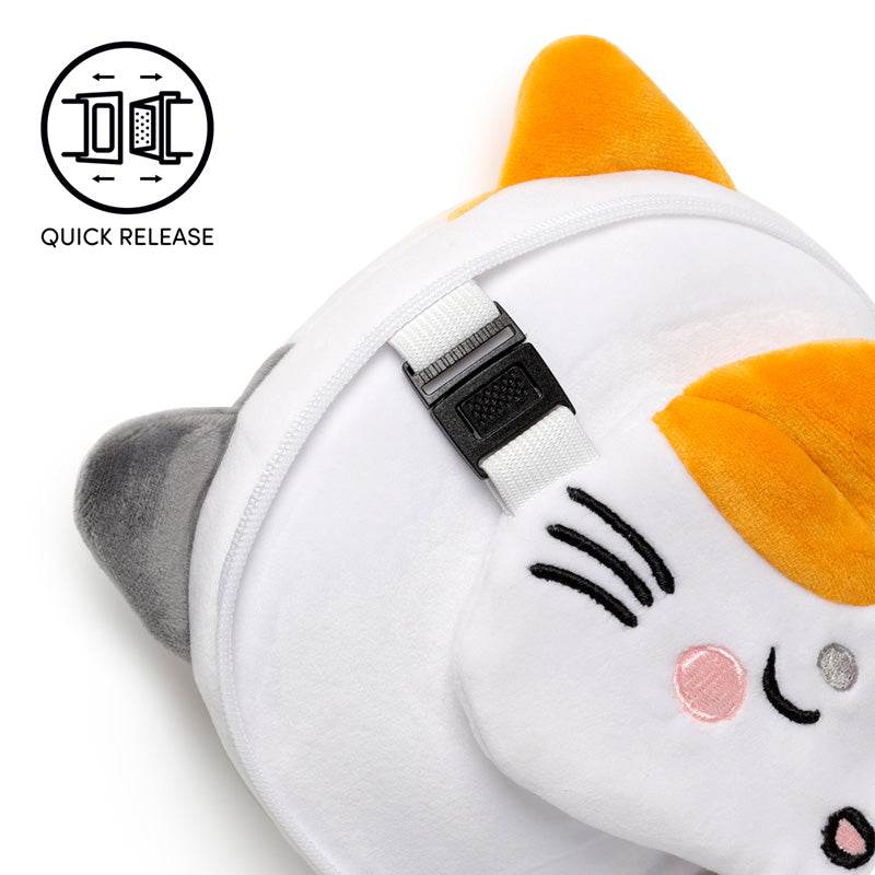 Relaxeazzz Adoramals Pets Lola the Cat Plush Travel Pillow & Eye Mask - Gift Arch