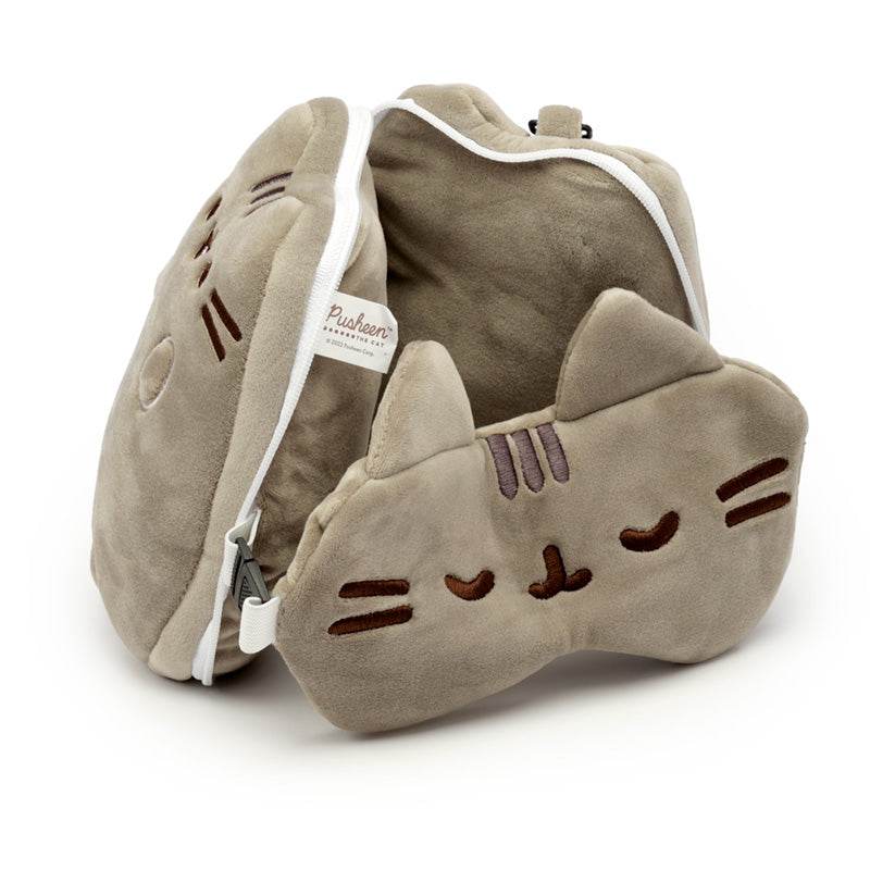 Relaxeazzz Pusheen Cat Shaped Travel Pillow & Eye Mask - Gift Arch
