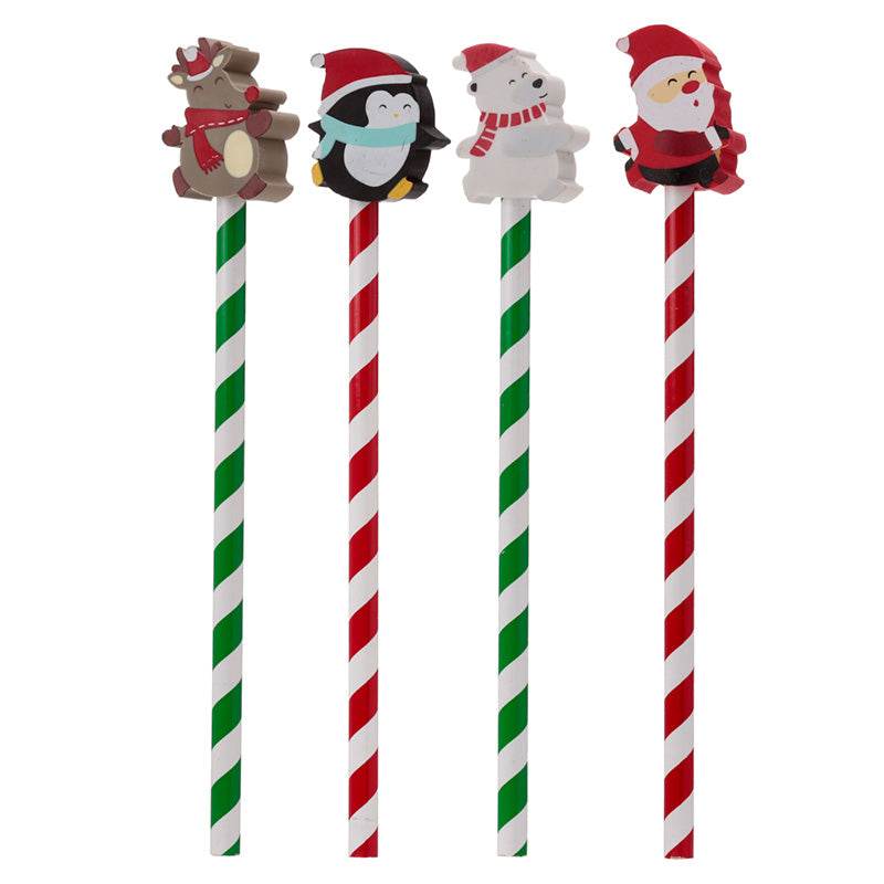 Christmas Characters Pencil with Eraser Topper - Gift Arch