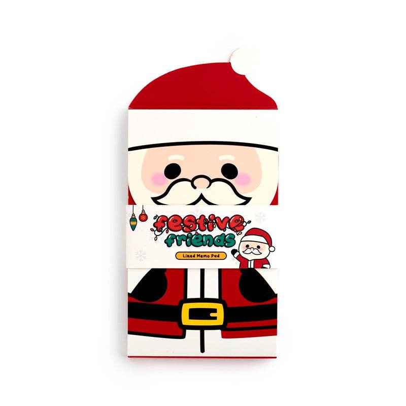 Christmas Festive Friends Santa Flip Open Shaped Memo Pad - Gift Arch