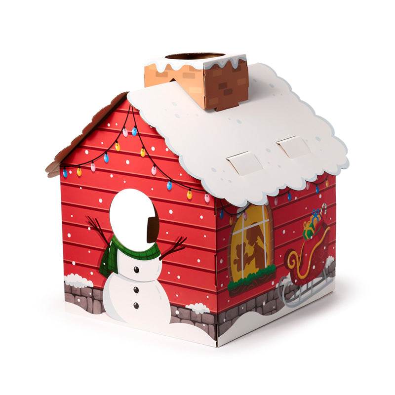 Christmas Santa's Grotto Cat Playhouse 100% Cardboard Cat Den - Gift Arch