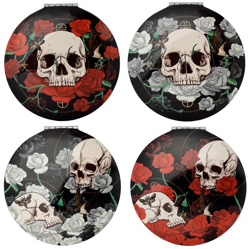 Skulls and Roses Compact Mirror - Gift Arch