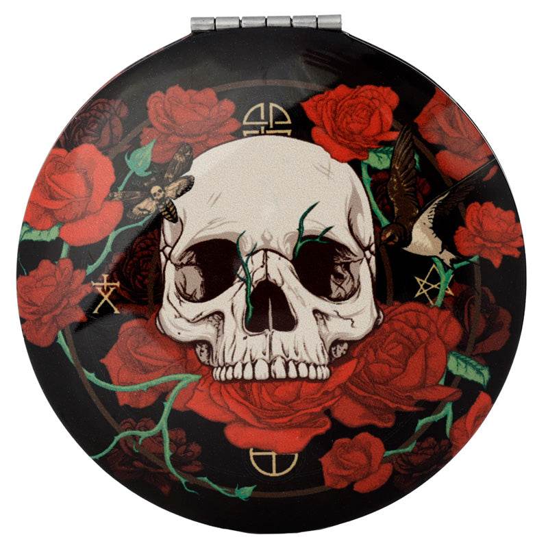 Skulls and Roses Compact Mirror - Gift Arch
