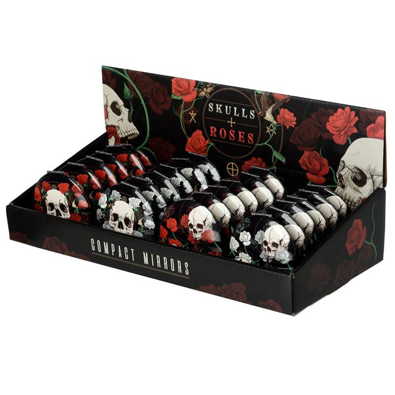 Skulls and Roses Compact Mirror - Gift Arch