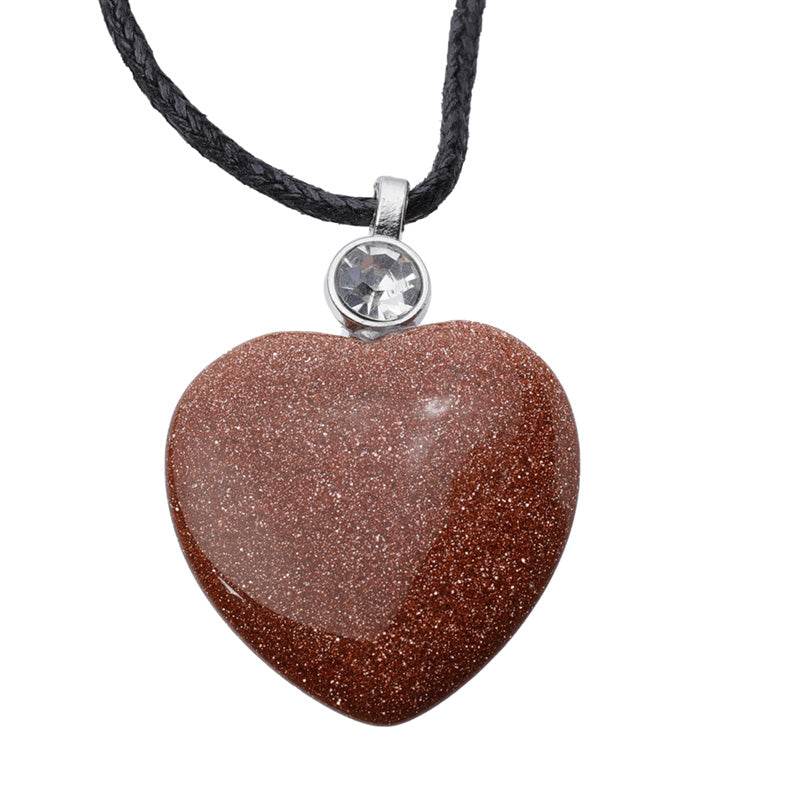 Healing Stone Gemstone Heart Shaped Pendant - Gift Arch