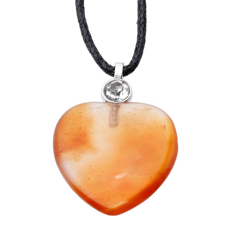 Healing Stone Gemstone Heart Shaped Pendant - Gift Arch