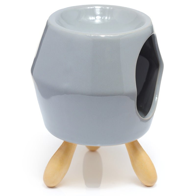 Eden Grey Abstract Ceramic Oil Burner with Feet - Gift Arch
