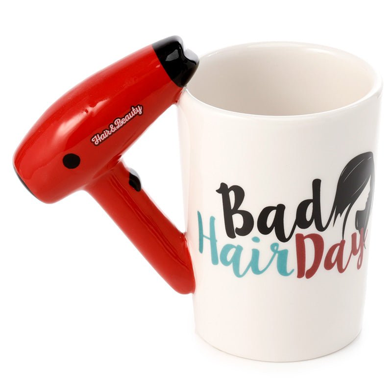 Hair Drier with Slogan Ceramic Shaped Handle Mug - Gift Arch