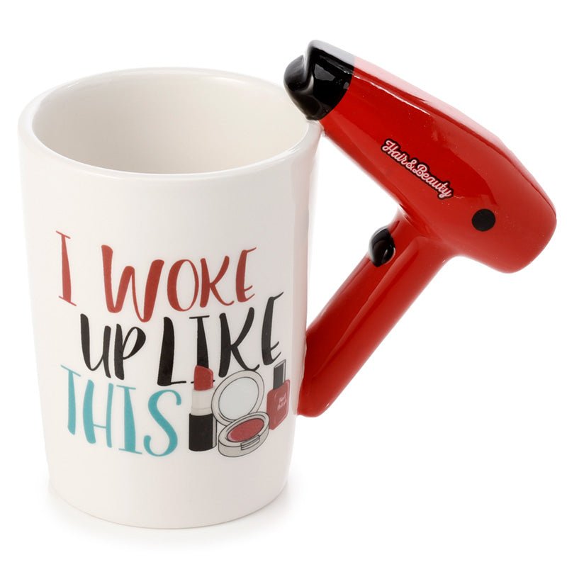 Hair Drier with Slogan Ceramic Shaped Handle Mug - Gift Arch