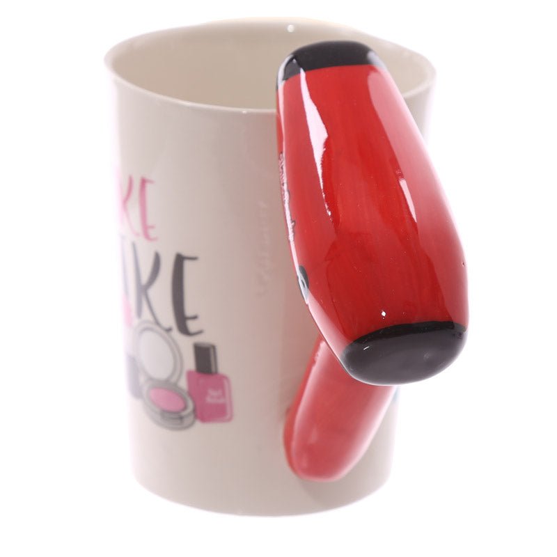 Hair Drier with Slogan Ceramic Shaped Handle Mug - Gift Arch
