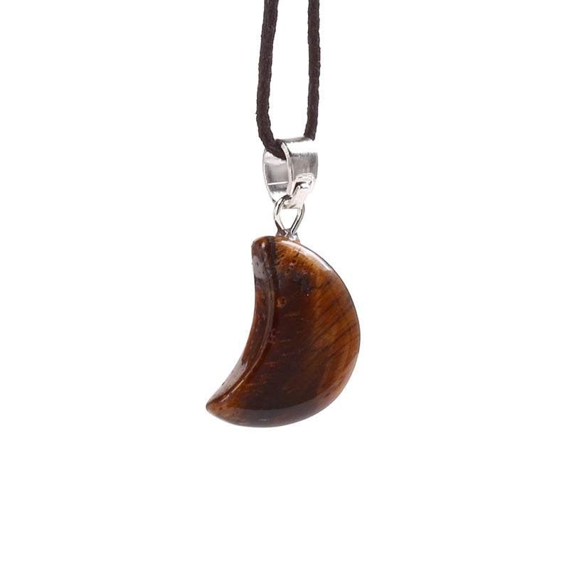 Healing Stone Gemstone Moon Shaped Mini Pendant - Gift Arch
