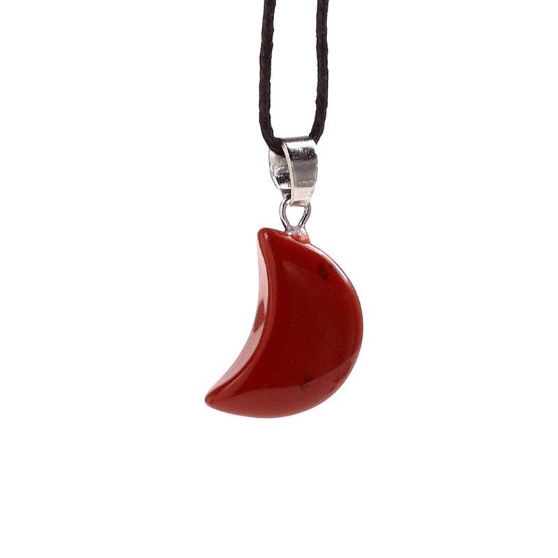 Healing Stone Gemstone Moon Shaped Mini Pendant - Gift Arch