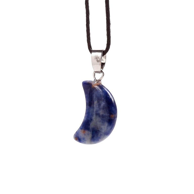 Healing Stone Gemstone Moon Shaped Mini Pendant - Gift Arch