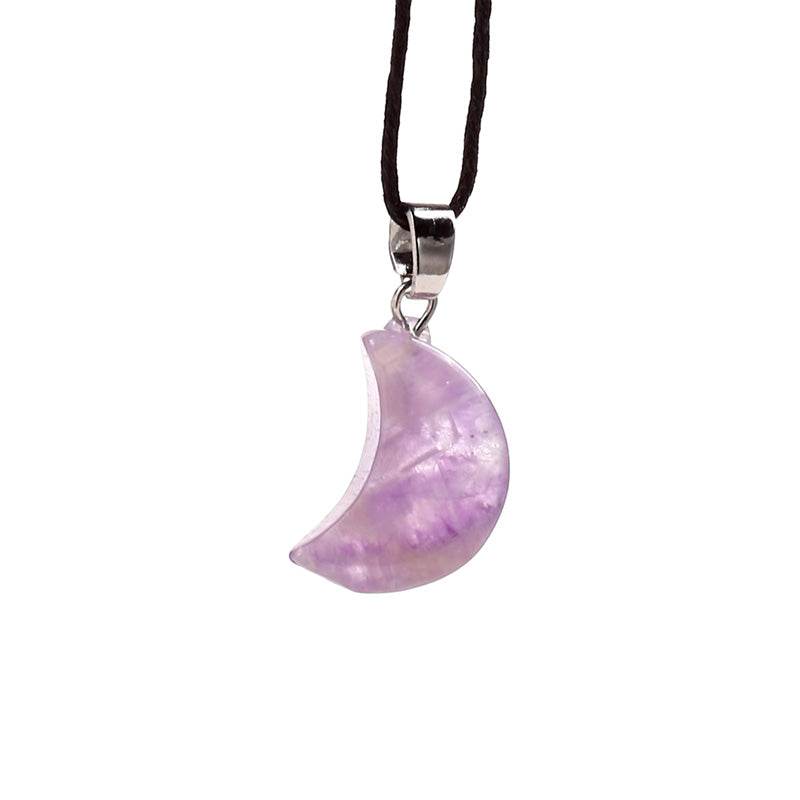 Healing Stone Gemstone Moon Shaped Mini Pendant - Gift Arch