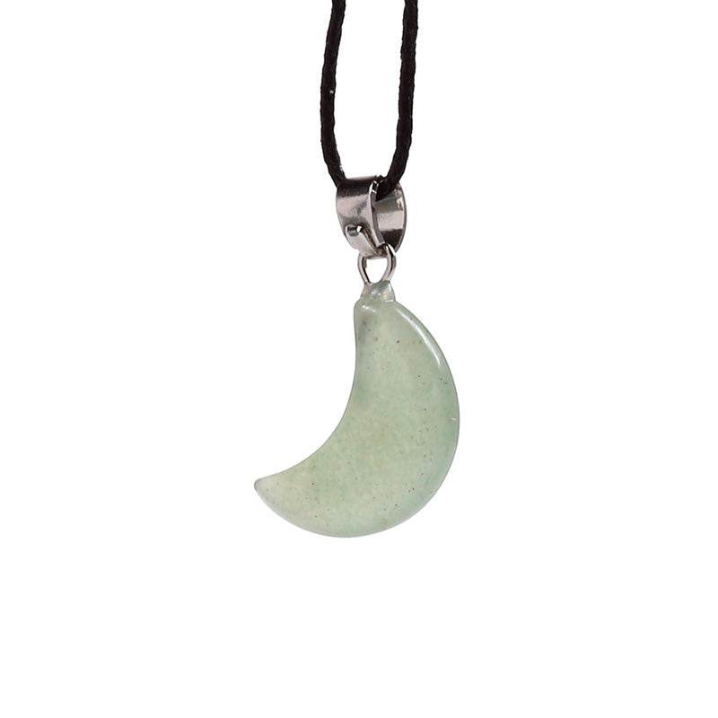 Healing Stone Gemstone Moon Shaped Mini Pendant - Gift Arch