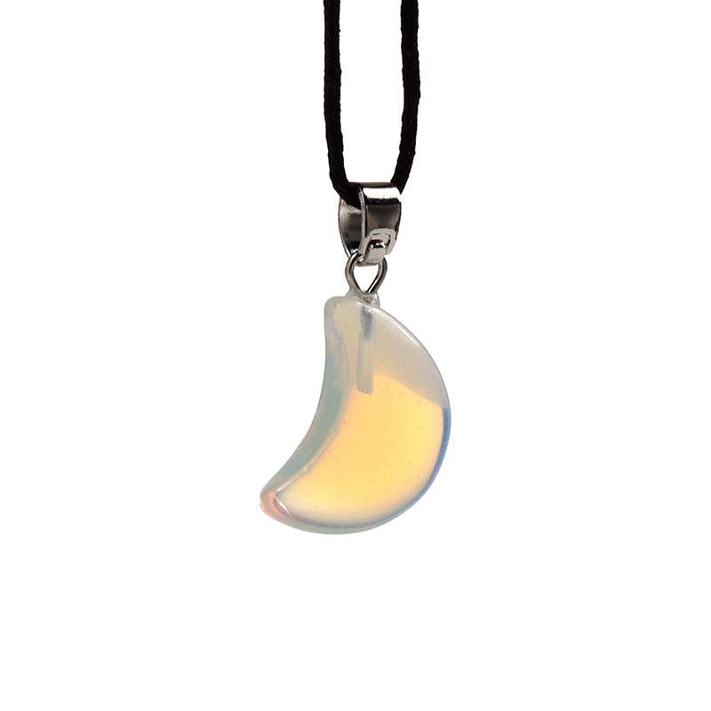 Healing Stone Gemstone Moon Shaped Mini Pendant - Gift Arch