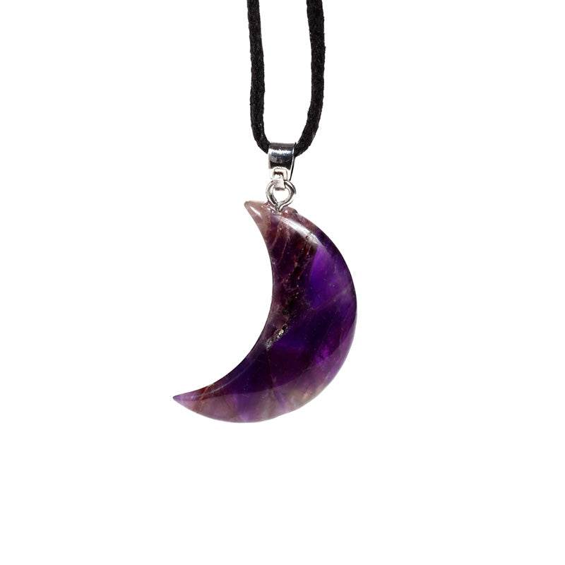 Healing Stone Gemstone Moon Shaped Pendant - Gift Arch