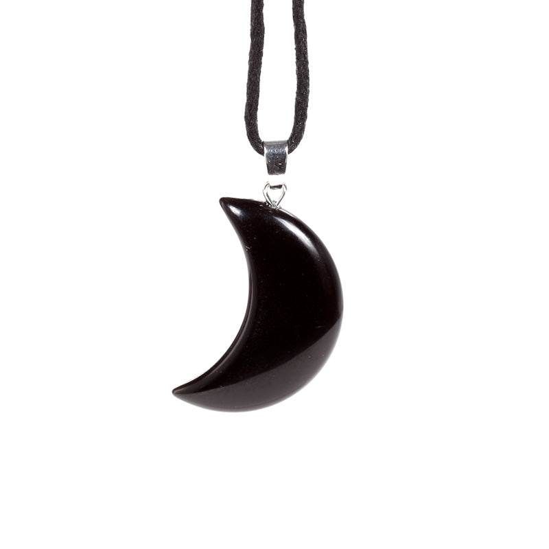 Healing Stone Gemstone Moon Shaped Pendant - Gift Arch