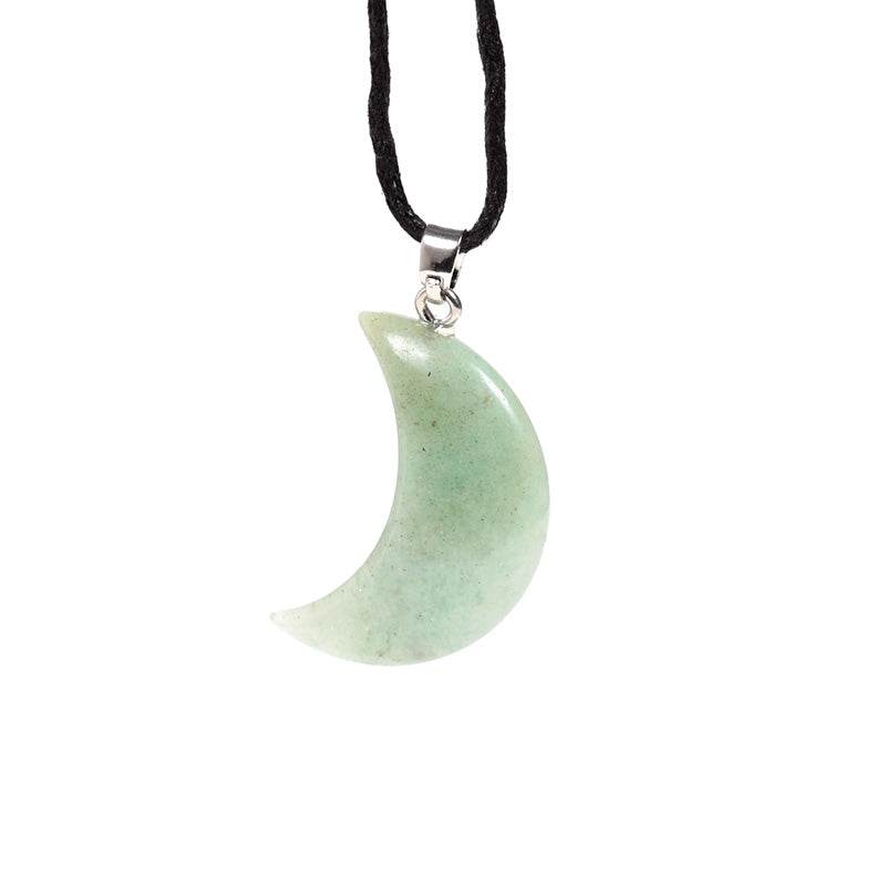 Healing Stone Gemstone Moon Shaped Pendant - Gift Arch