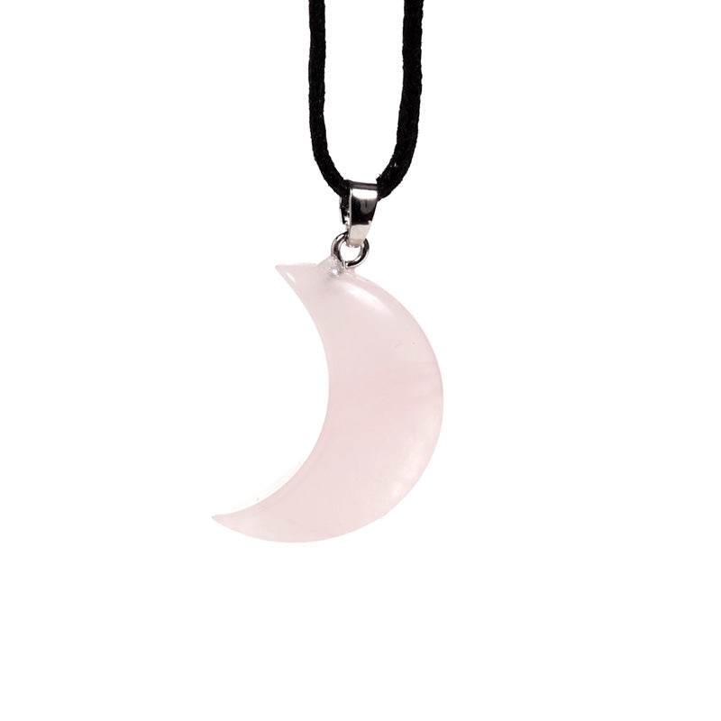 Healing Stone Gemstone Moon Shaped Pendant - Gift Arch