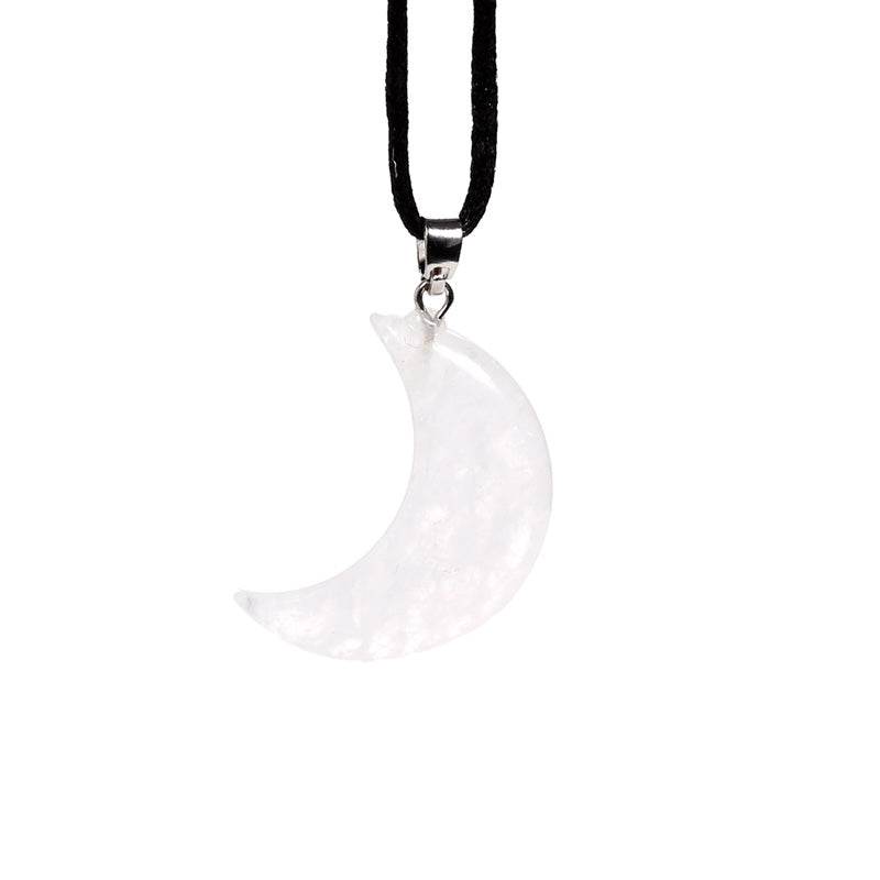 Healing Stone Gemstone Moon Shaped Pendant - Gift Arch