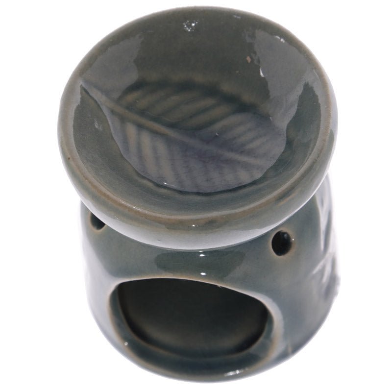 Small Ceramic Eden Oil Burner with Leaves Pattern - Gift Arch