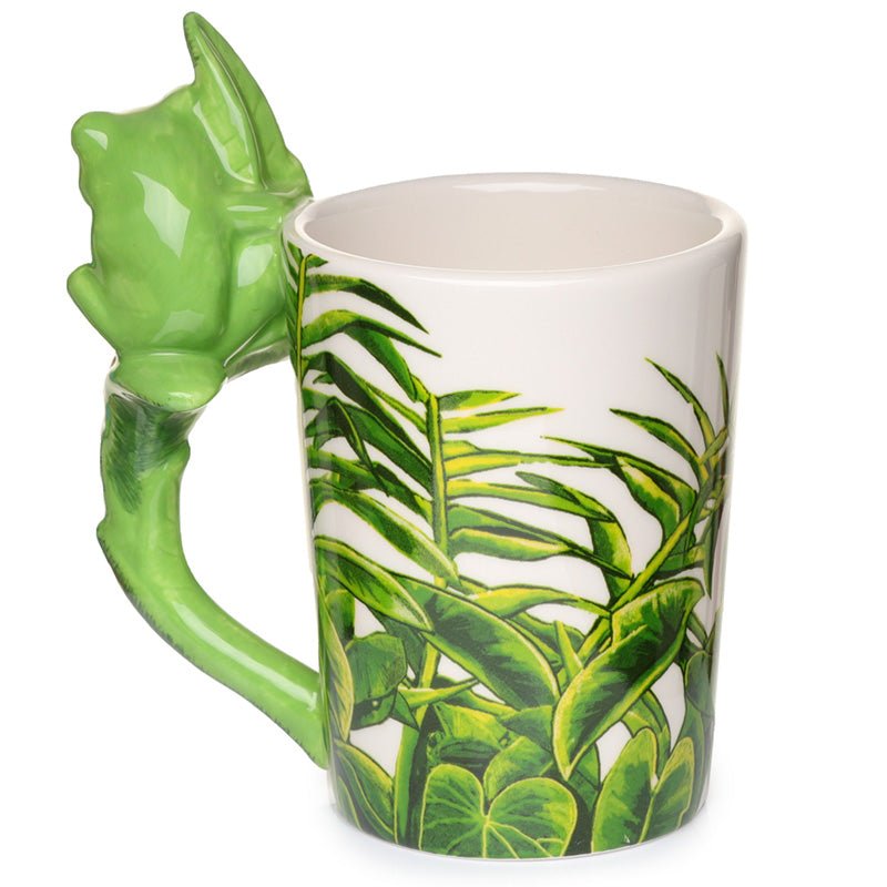Tree Frog with Foliage Decal Ceramic Shaped Handle Mug - Gift Arch