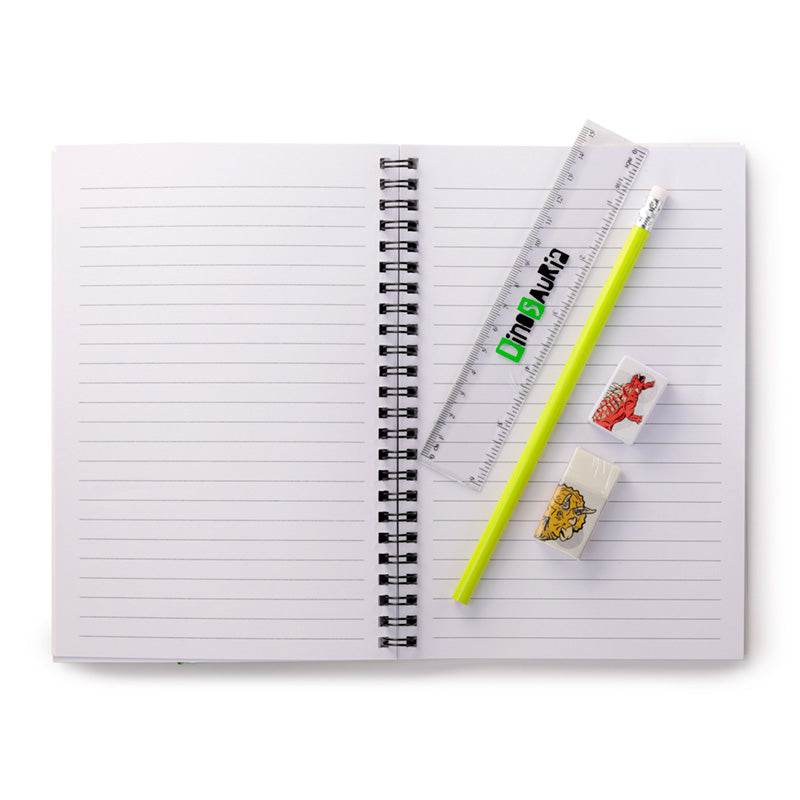 Dinosauria Ring Bound Notepad & Pencil Case 6 Piece Stationery Set - Gift Arch